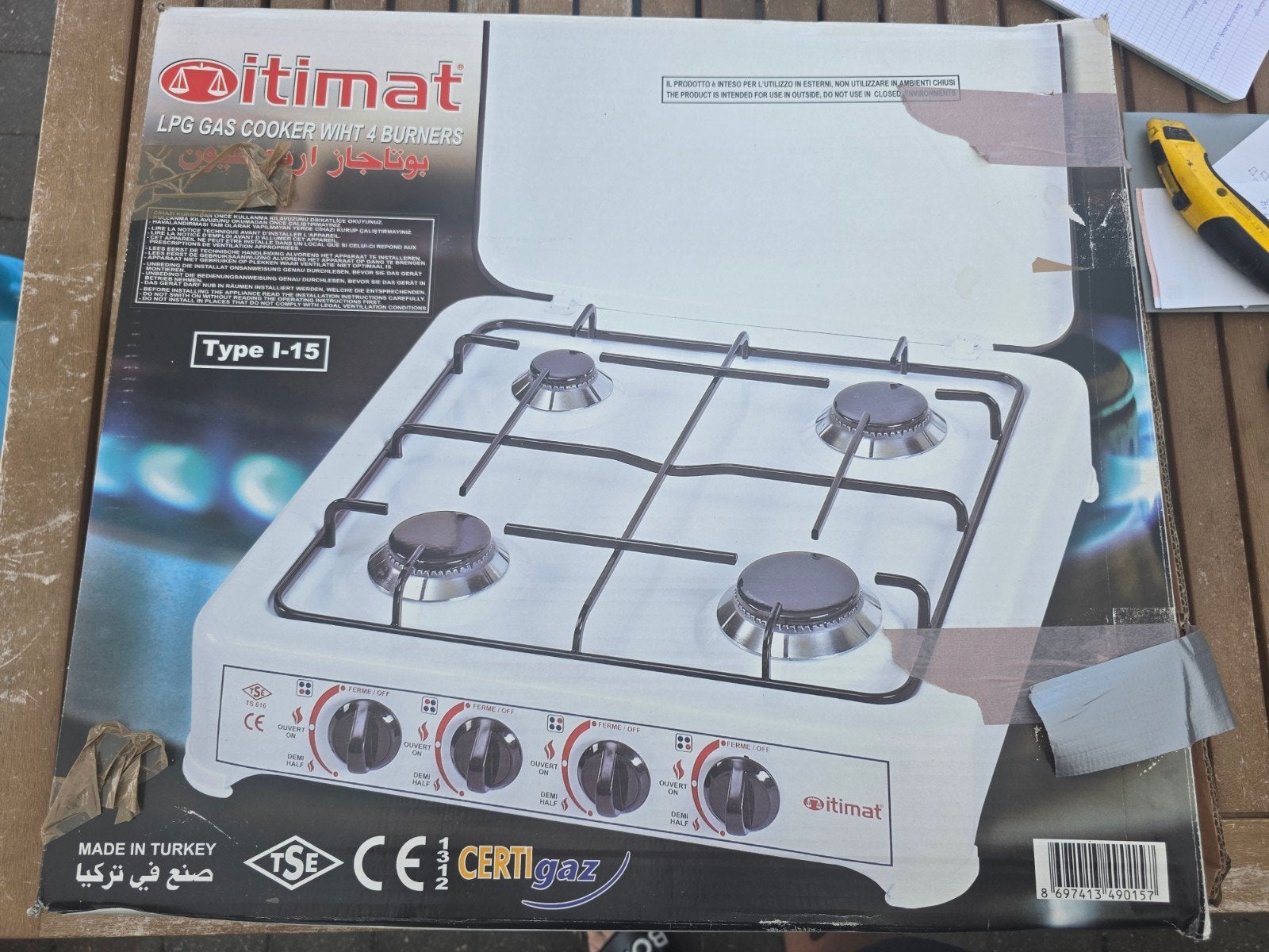 Itimat gasvuur 4 plaatsen, Enlèvement, Comme neuf
