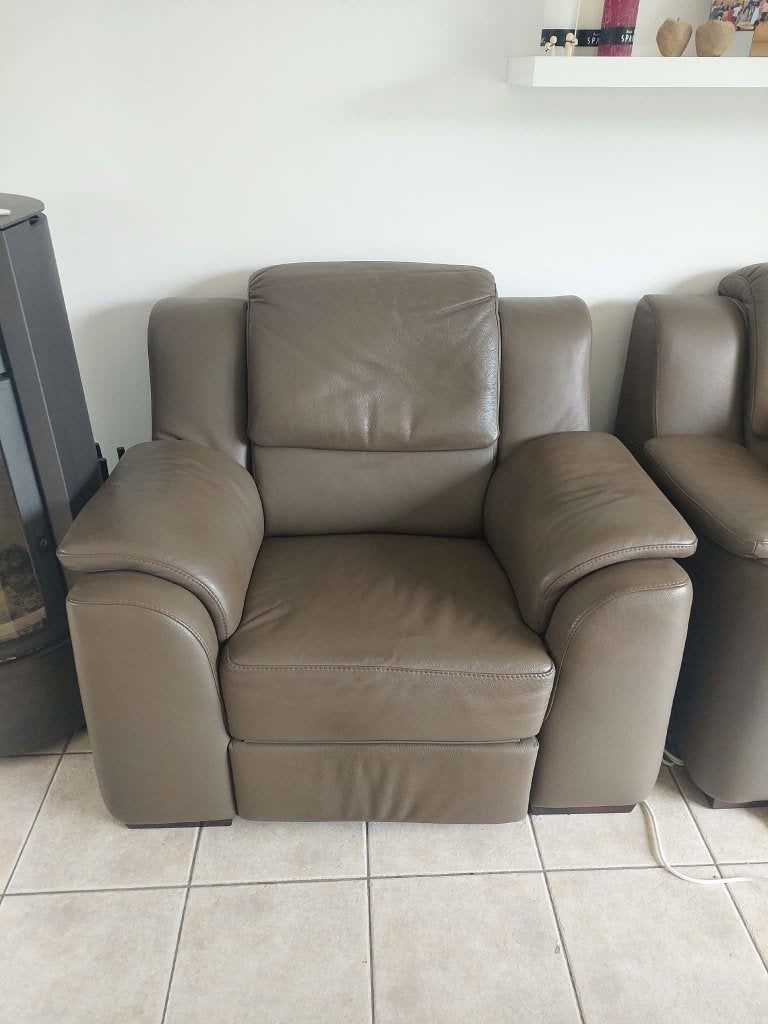 Relax zetel / fauteuil, Huis en Inrichting, Fauteuils, Ophalen, Zo goed als nieuw, 75 tot 100 cm, Leer