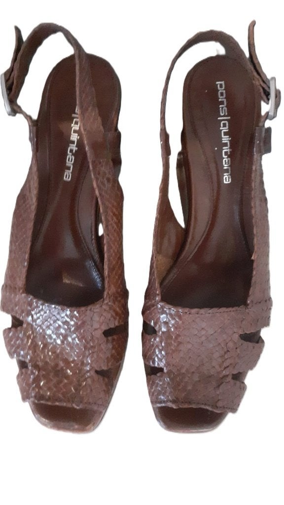 Pons Quintana Tressé Wedges, 40 ans (comme neuf !), Vêtements | Femmes, Chaussures, Comme neuf, Sandales et Mûles, Brun, Envoi