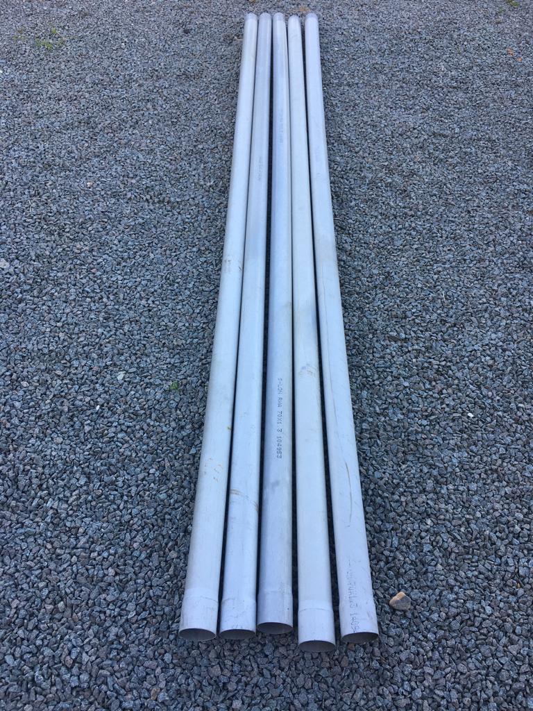 5 tuyaux de descente de 3 m, diamètre 70 mm, Bricolage & Construction, 60 à 80 mm, 2 à 4 mètres, PVC, Enlèvement