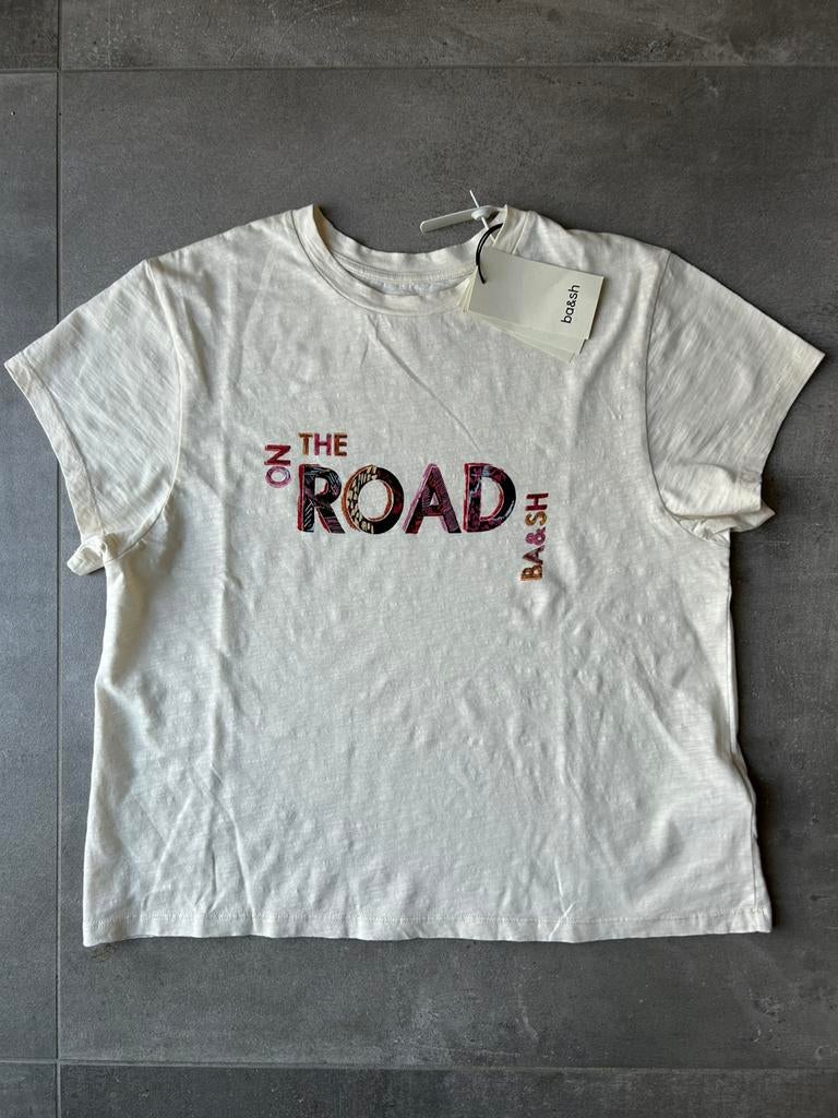 Ba&Sh - Ecru T-shirt On the road. Maat 1. Nieuw, Neuf, Manches courtes, Enlèvement ou Envoi, Autres couleurs