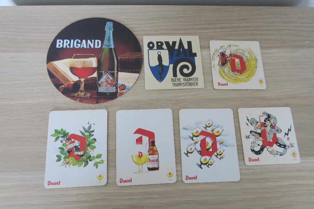 7 sous-verres à bière, Orval, Brigand et Devil, Enlèvement ou Envoi, Neuf, Sous-bock, Duvel