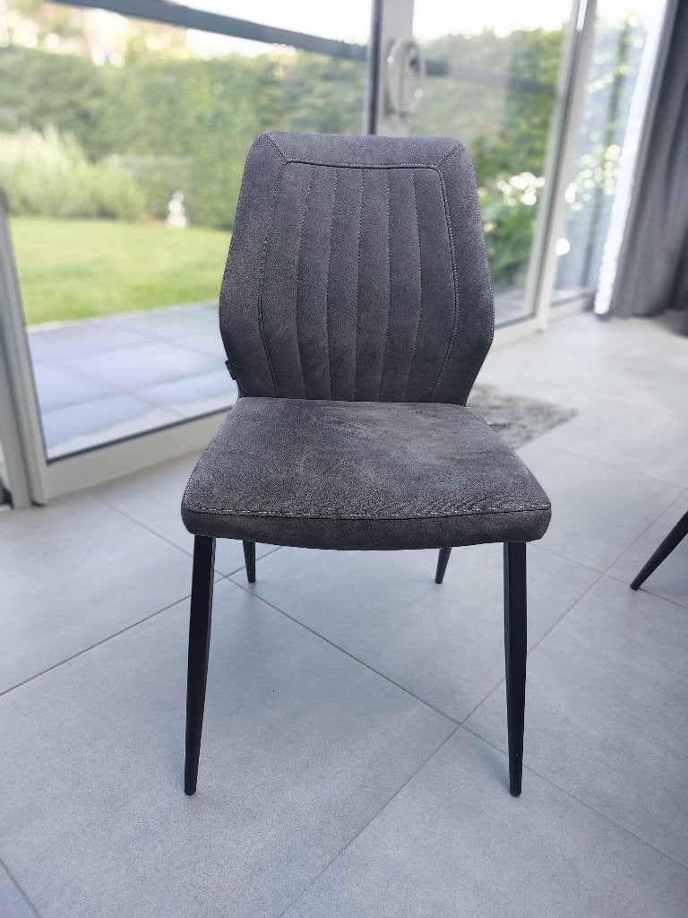 8 of 9 eetkamerstoelen, Tissus, Gris, Comme neuf, Enlèvement