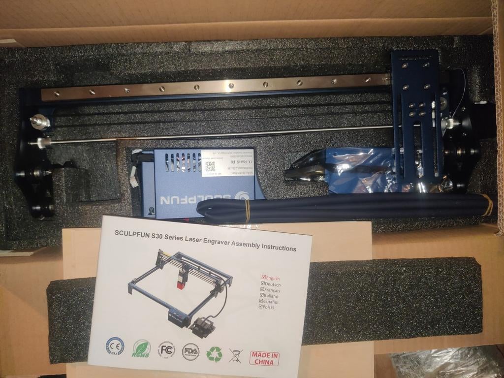 Sculpfun s30 pro max 20w laser engraver air assist nieuw, Enlèvement