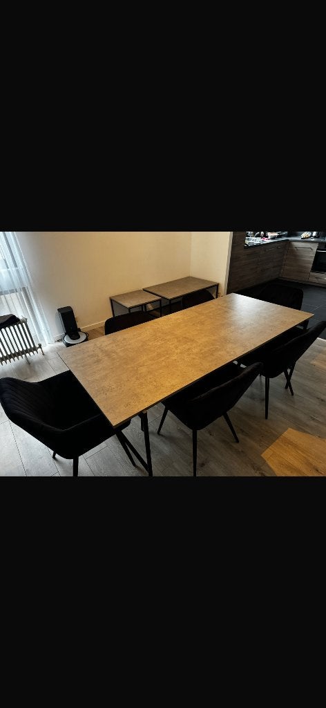 Eettafel inclusief 6 comfortabele eetstoelen, Ophalen, Overige materialen, 50 tot 100 cm, Vijf personen of meer