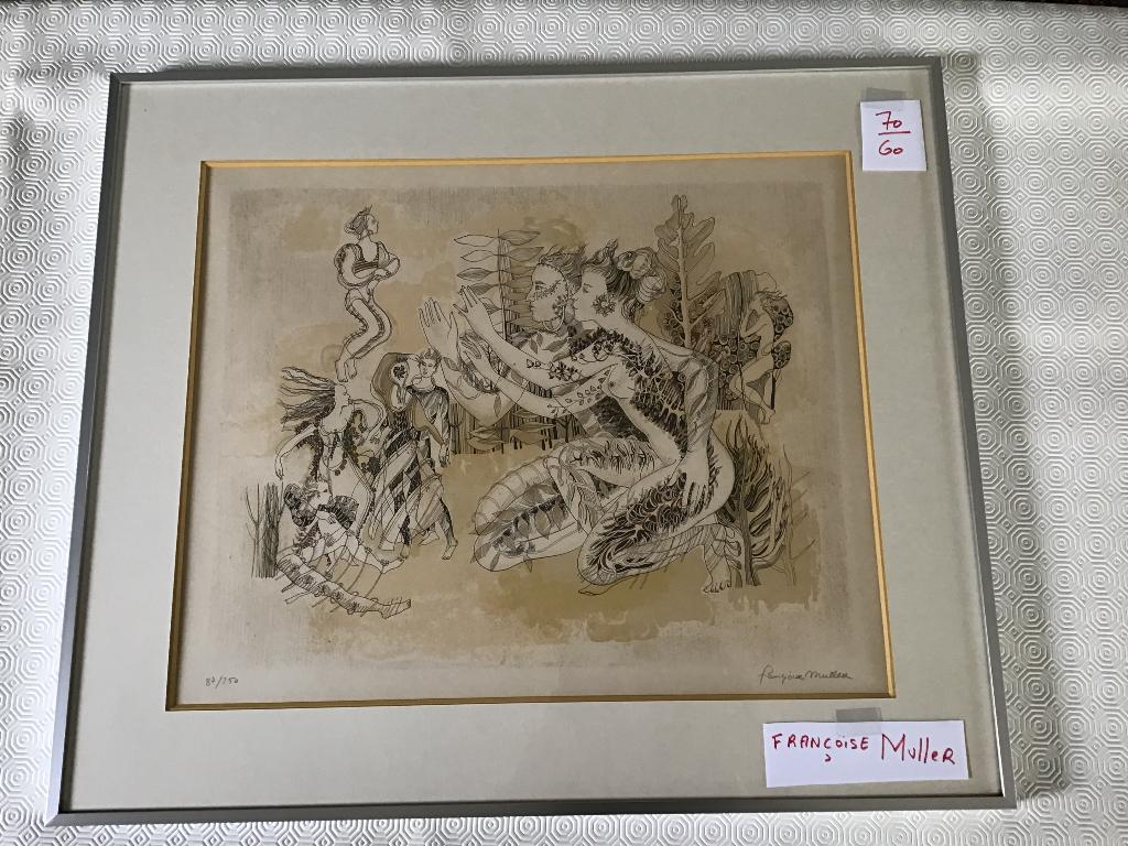 mooie Lithografie van Françoise MULLER, Ophalen of Verzenden