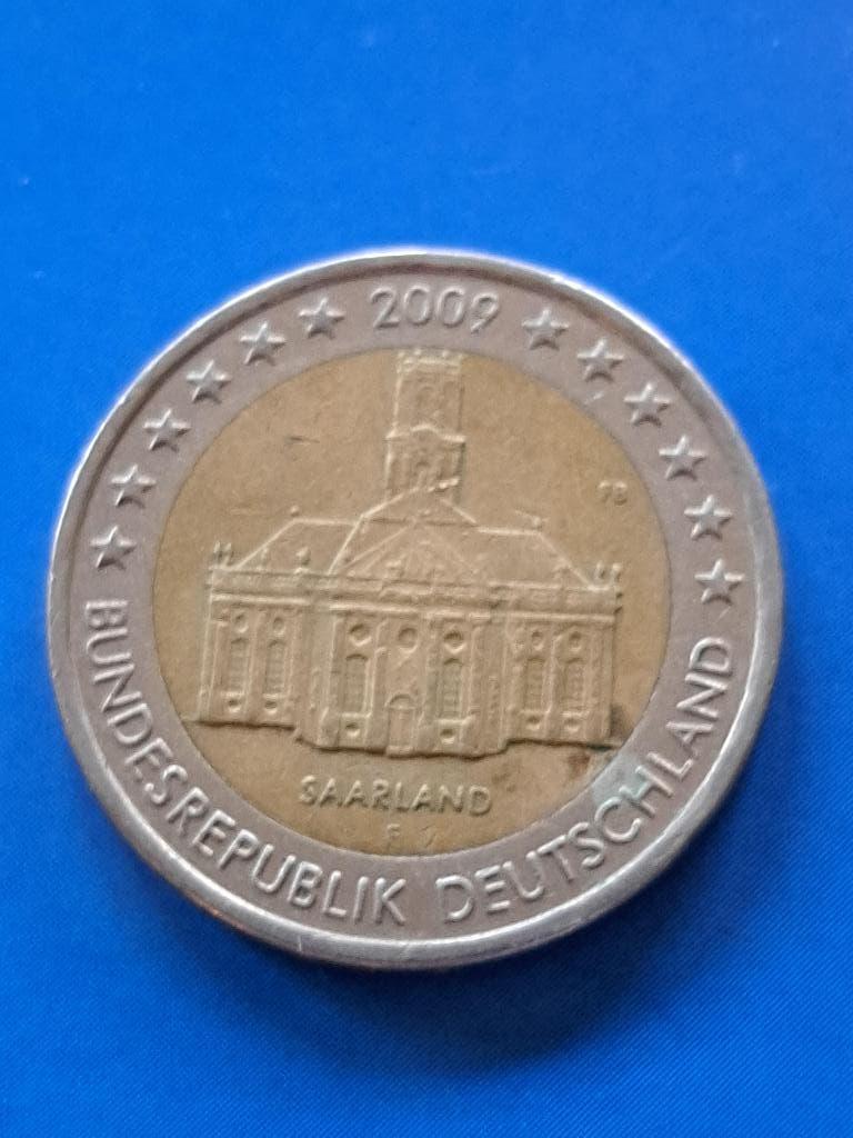 2009 F Duitsland 2 euro Saarland Stuttgart, Postzegels en Munten, Munten | Europa | Euromunten, Losse munt, 2 euro, Duitsland