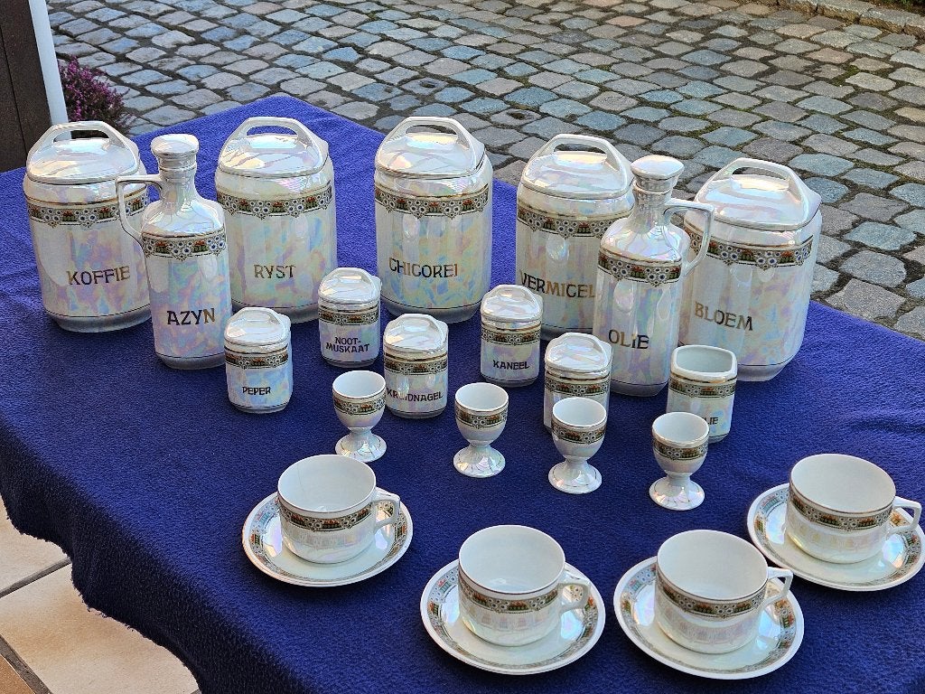 Vintage Parelmoer Keuken & Theeservies Tsjechoslowakije, Antiek en Kunst, Ophalen