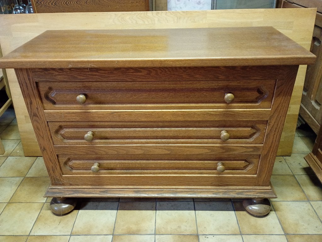 Vintage massief houten ladenkast, 3 ou 4 tiroirs, 25 à 50 cm, Moins de 100 cm, Vintage