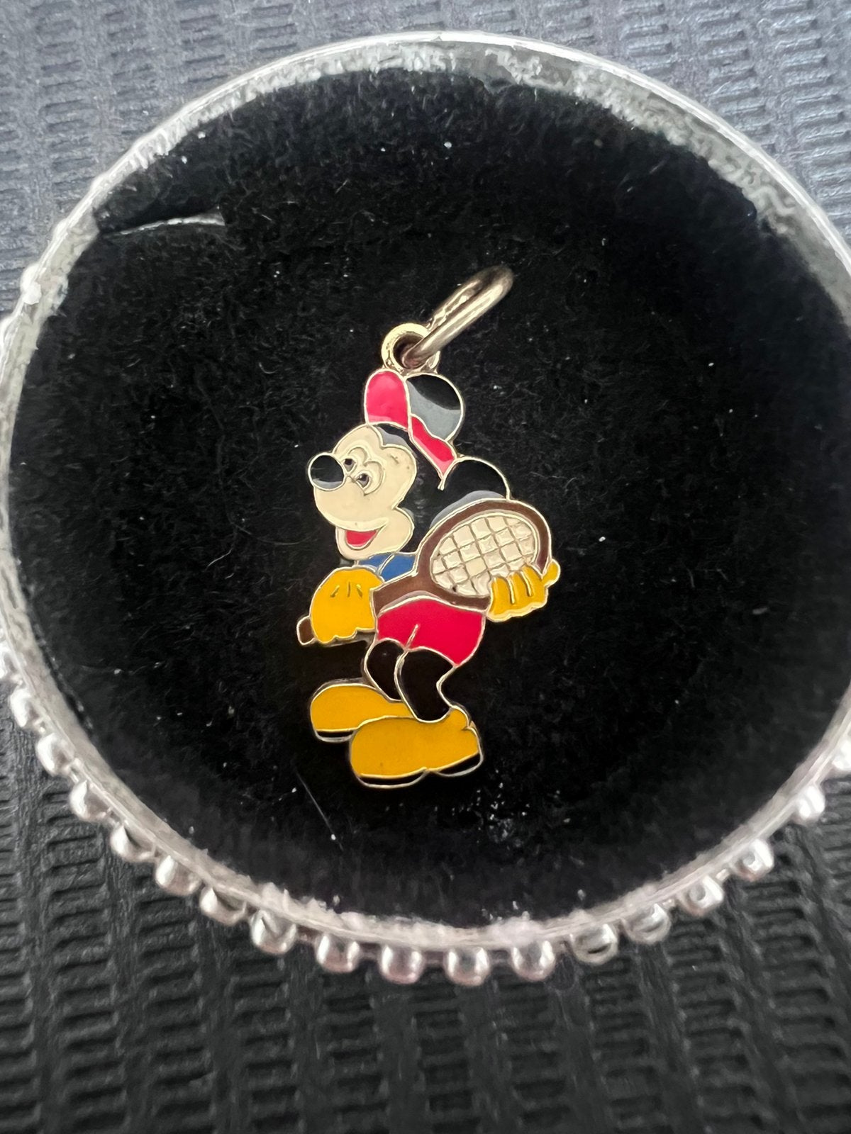 925 Vintage hanger mickey mouse, Handtassen en Accessoires, Ophalen of Verzenden, Zo goed als nieuw, Zilver