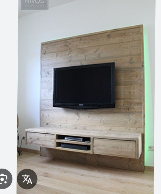 Tv wand in hout, Ophalen