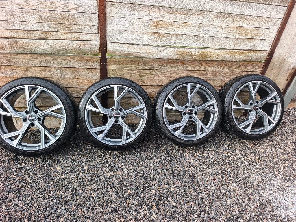 4 abus racing 20' 5x120 velgen + banden, Auto-onderdelen, Ophalen, Band(en), Personenwagen, 20 inch