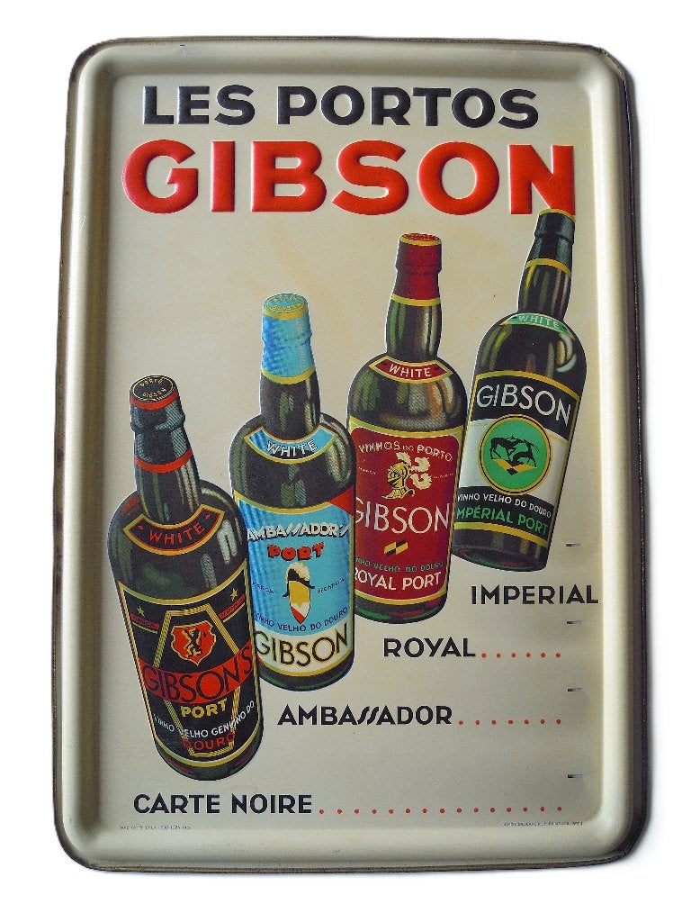 Ancienne publicité Les Portos Gibson (1936), Enlèvement ou Envoi, Comme neuf, Panneau publicitaire