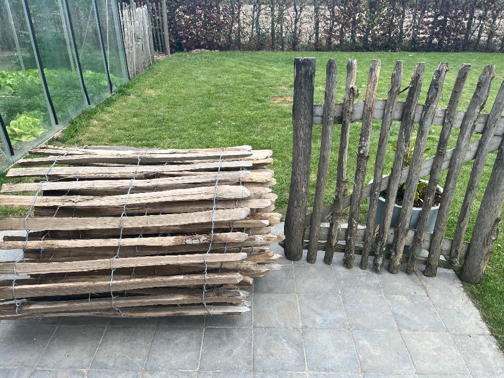 Kastanjehouten omheining, Tuin en Terras, Ophalen, Met poort, Zo goed als nieuw, Tuinhek