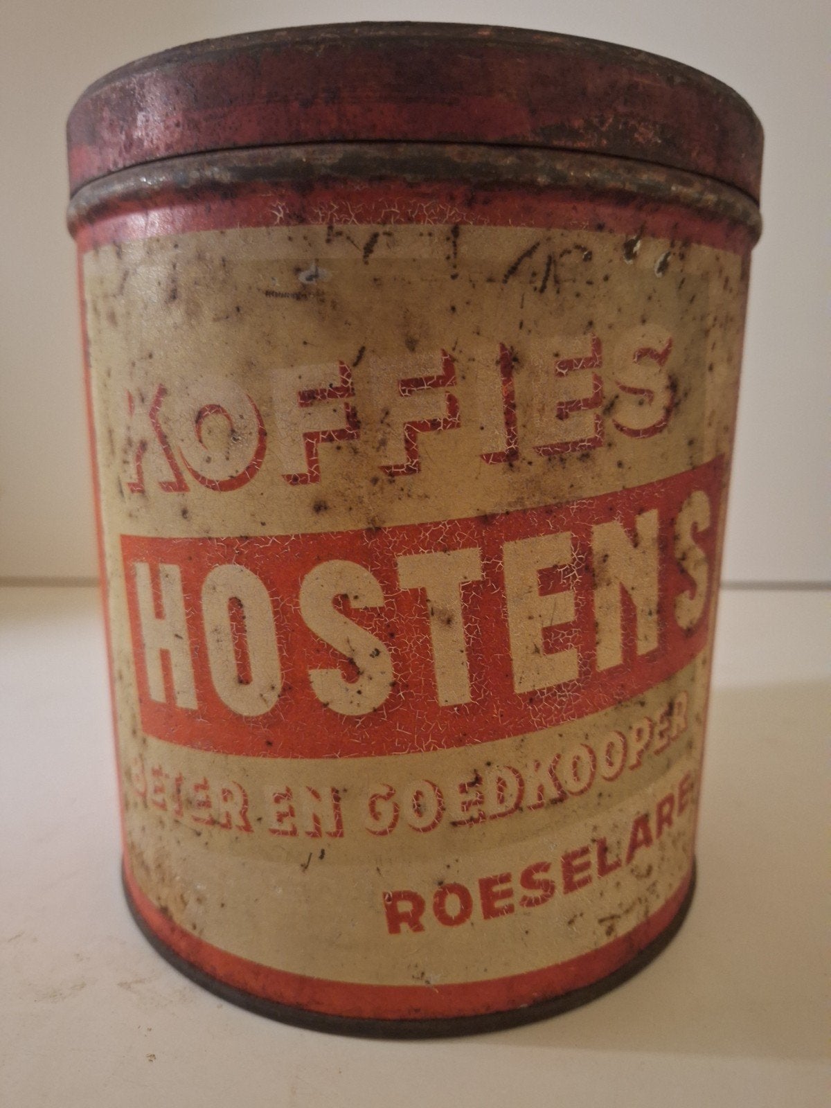 oud zeldzaam koffieblik koffies Hostens Roeselare, Verzamelen, Ophalen of Verzenden