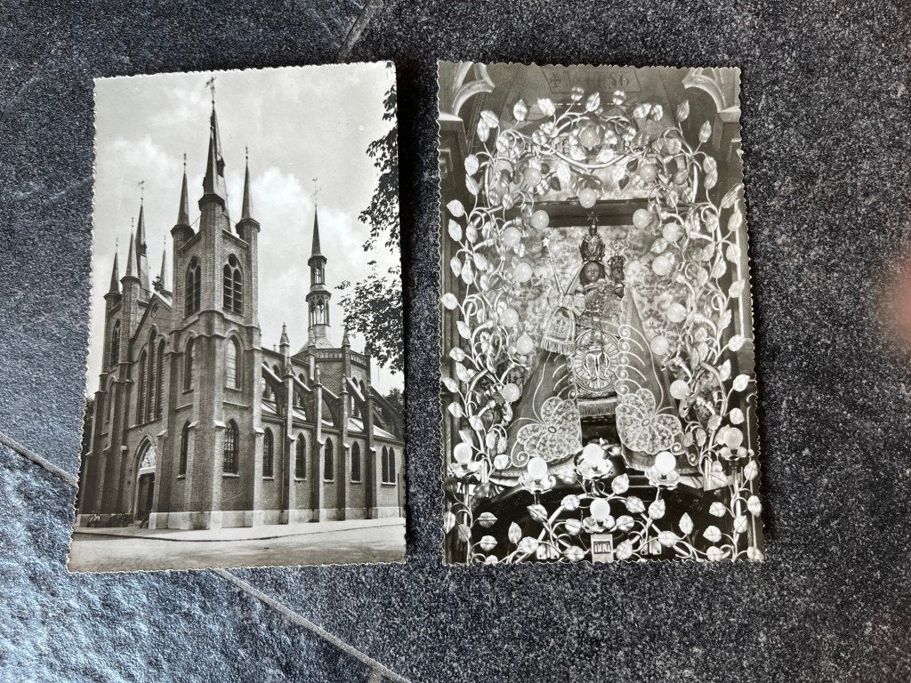 2 postkaarten Melsele - kapel OLV van Gaverland, Ophalen of Verzenden, Oost-Vlaanderen