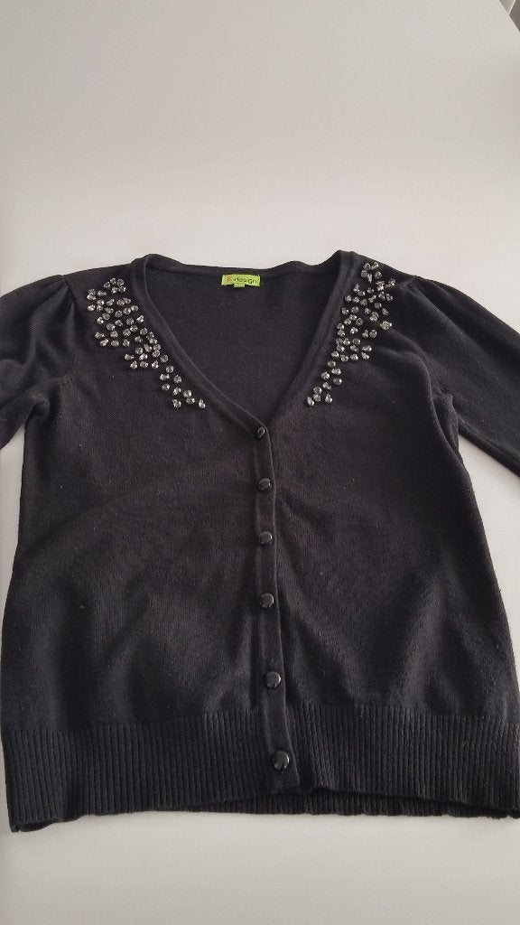 Zwarte gilet met zilver accenten van K-DESIGN maat XS, Kleding | Dames, K-design, Zwart, Ophalen of Verzenden, Zo goed als nieuw