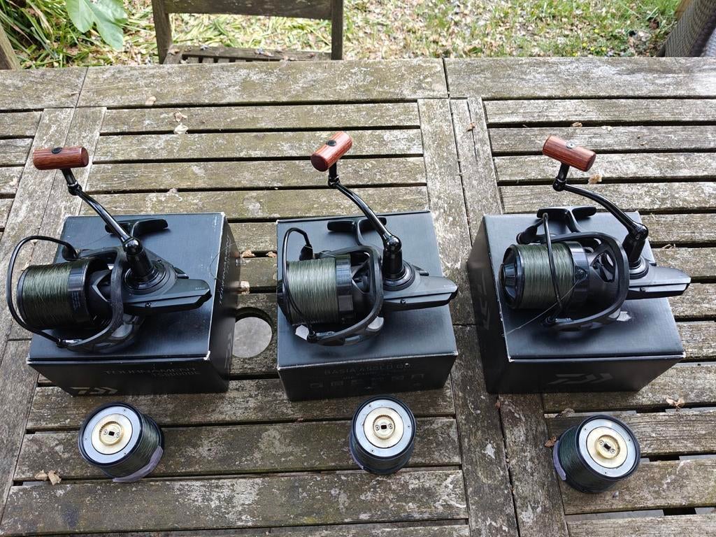 Daiwa basia 3 stuks met reserve spoelen., Ophalen