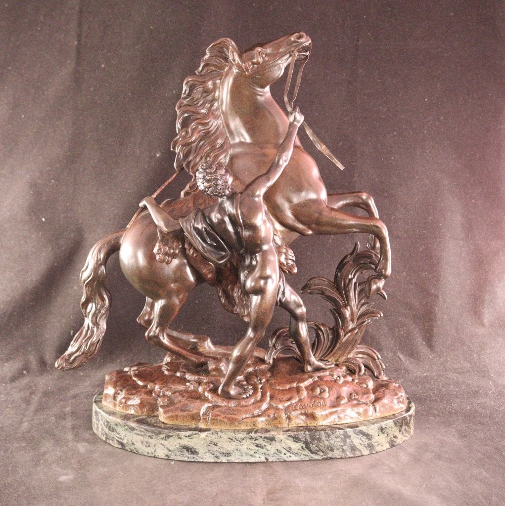 Antiek bronzen beeld "Paard van Marly", Antiek en Kunst, Ophalen of Verzenden, Beeld, Wit