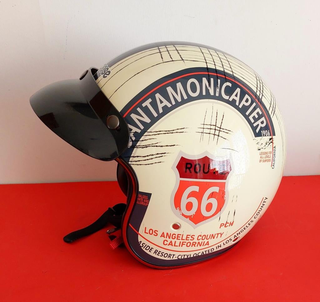 Casque moto rétro Route 66, Motos, Enlèvement ou Envoi, Neuf, sans ticket, S