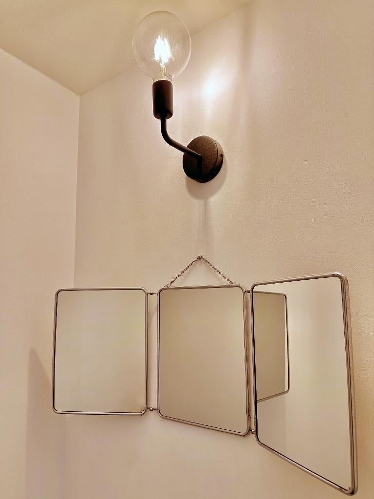 Lampe de chevet applique murale vintage années 80, Enlèvement, Comme neuf, Verre, Midcentury