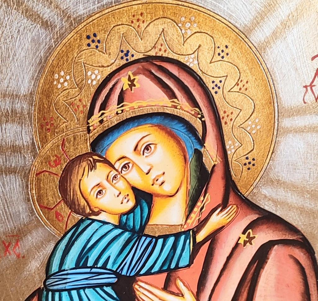 Romanian Orthodox Church Maagd van de Tederheid. Handgemaakt, Antiek en Kunst, Ophalen of Verzenden