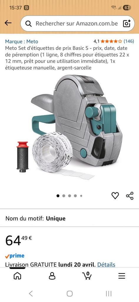 Etiqueteuse  Meto basic, Enlèvement ou Envoi