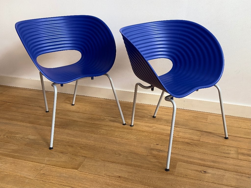90S VITRA TOM VAC STOELEN • per stuk, Huis en Inrichting, Stoelen, Ophalen, Twee, Blauw, Postmodern