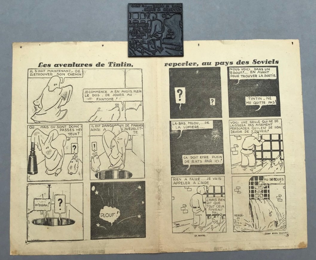 The Little Twentieth - metalen drukplaat (1929), Verzamelen, Verzenden, Kuifje, Nieuw, Boek of Spel