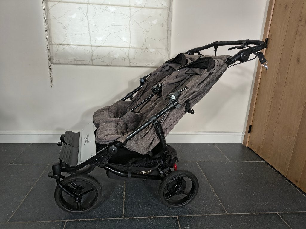 Poussette double Mountain Buggy Luxury Collection + nacelle, Kinderen en Baby's, Ophalen, Zo goed als nieuw, Duomodel