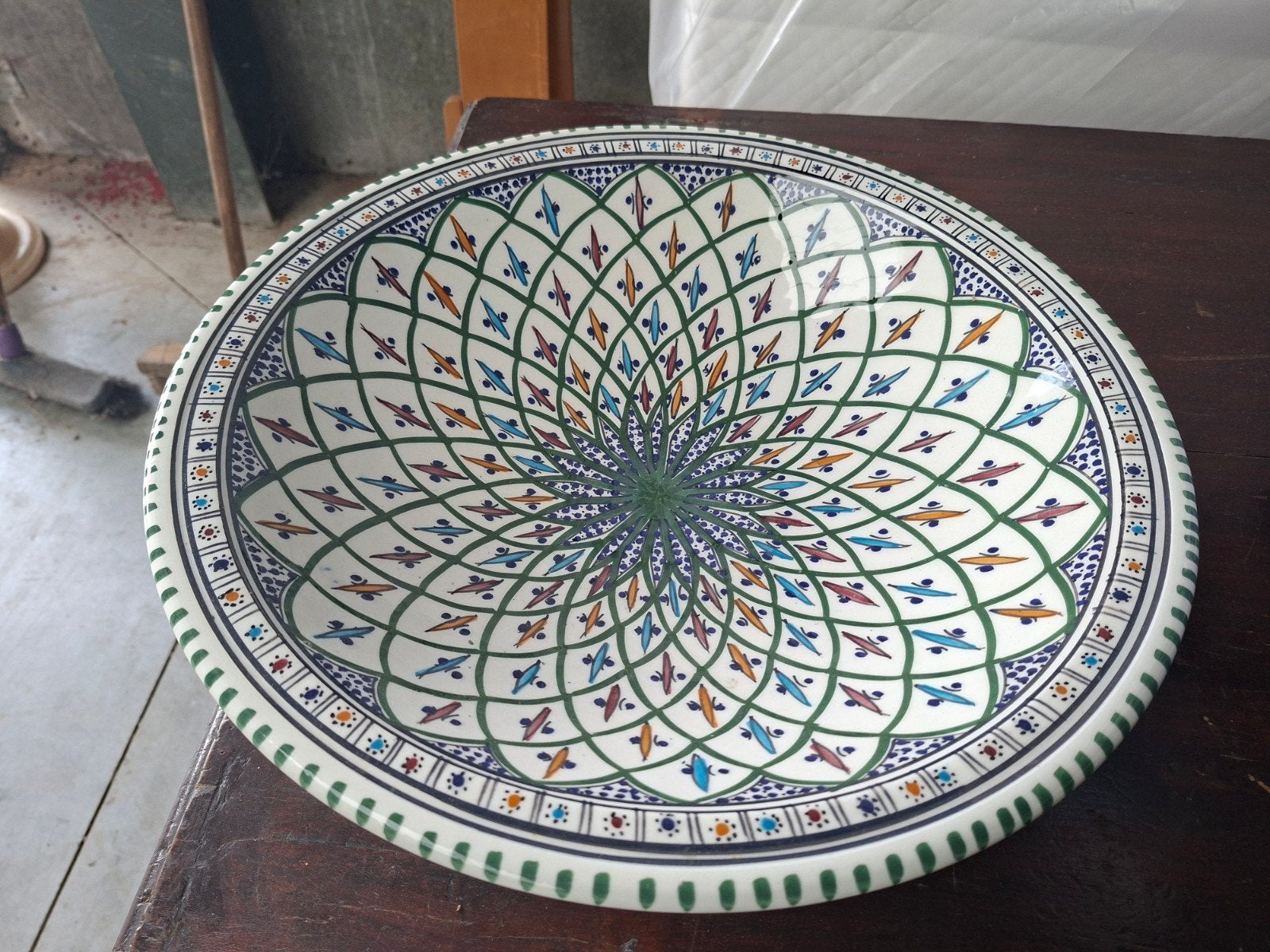 antieke schaal diam 42 cm, Antiek en Kunst, Ophalen