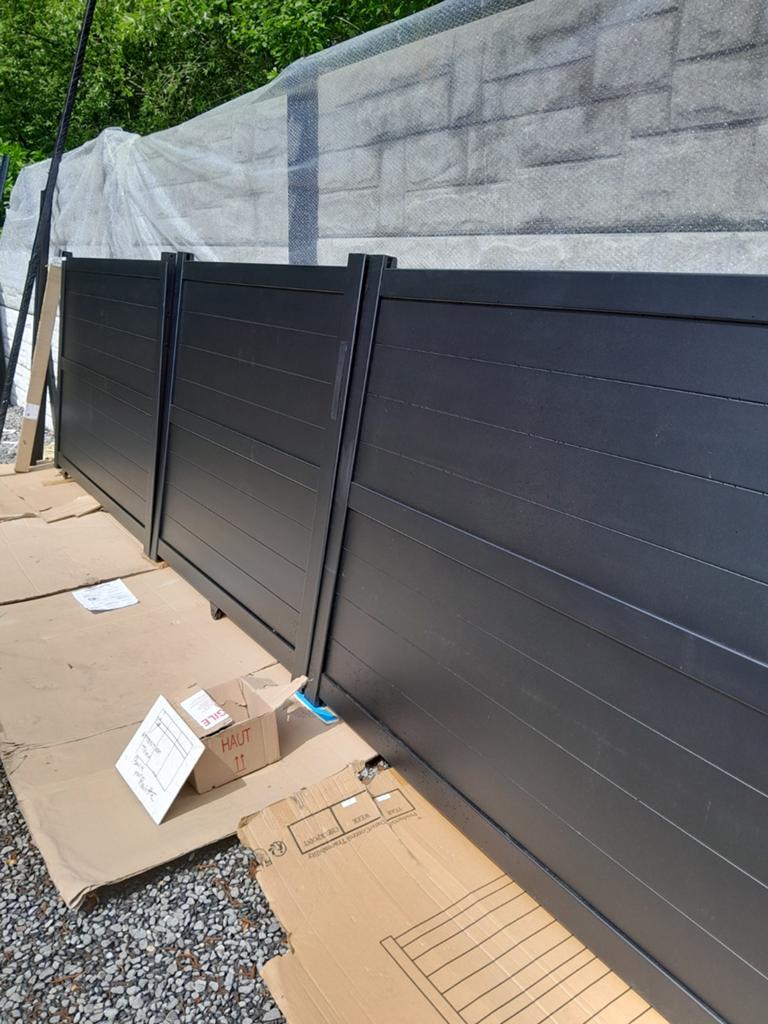 Coulissant Aluminium GRANDE LARGEUR NOIR 9005 Sablé., Tuin en Terras, Tuinpoorten, Aluminium