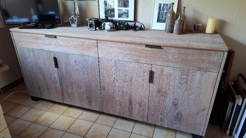 Buffetkast, Ophalen, 150 tot 200 cm, Eikenhout, Met lade(s)