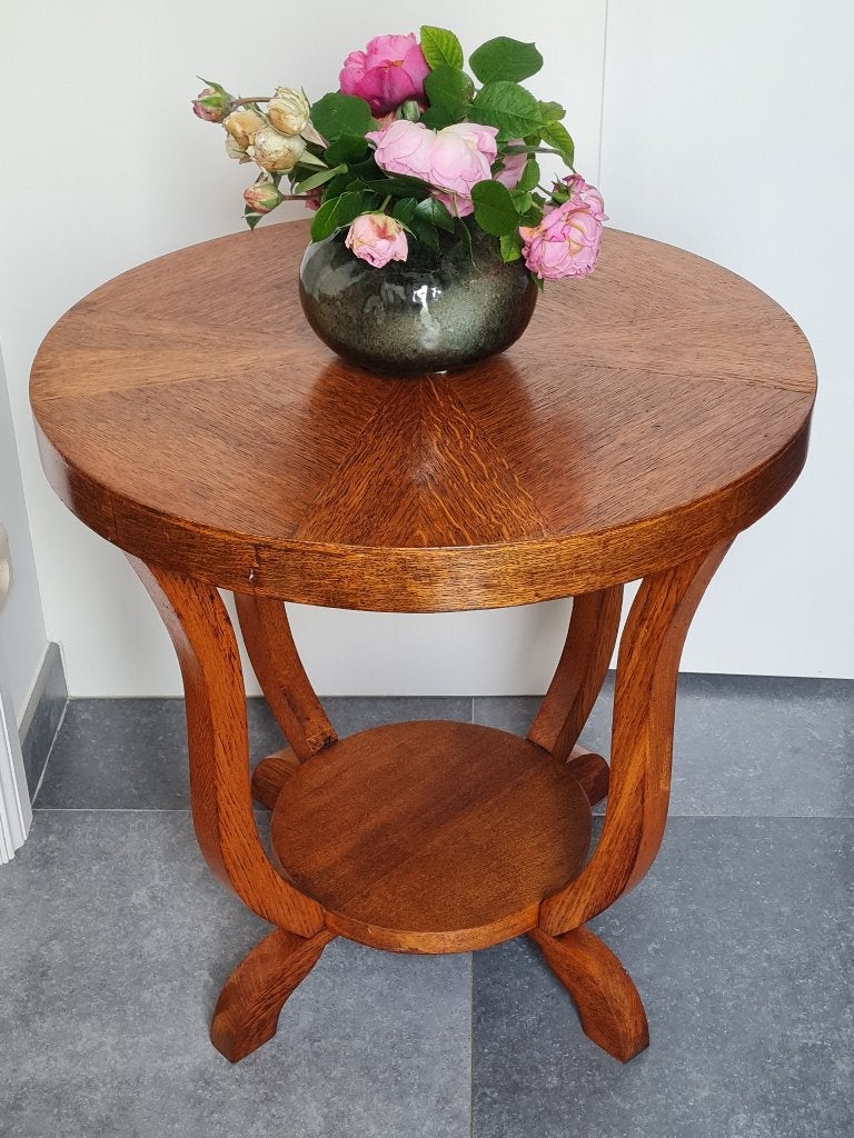 prachtige art deco ronde tafel - bijzettafel, Antiek en Kunst, Ophalen