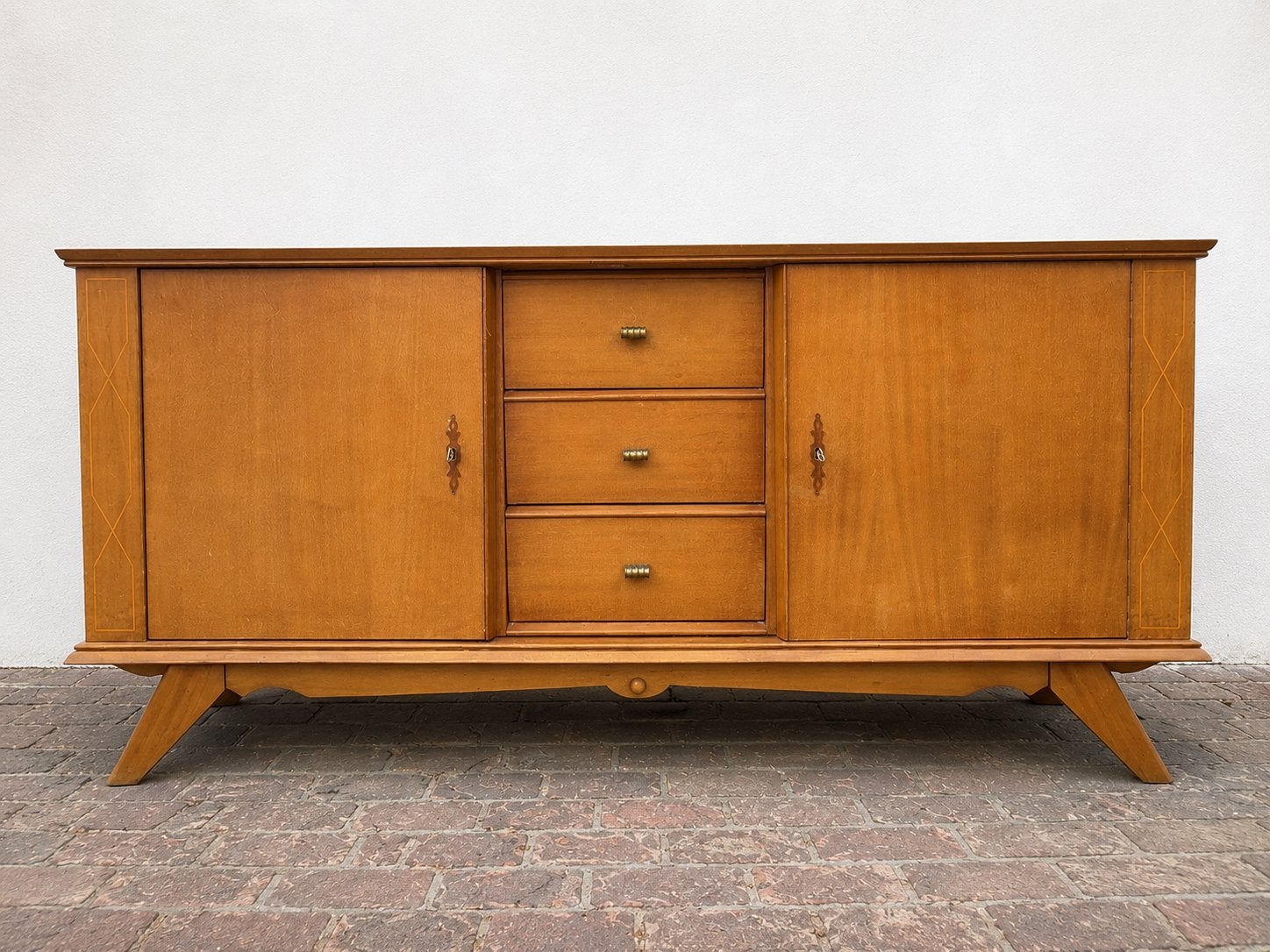 Vintage mid-century dressoir jaren ’50/’60, Ophalen, Gebruikt, Met lade(s), Teakhout