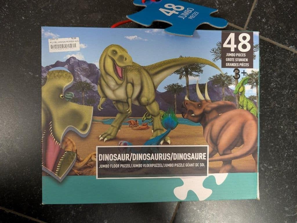 Grote puzzel vloerpuzzel dinosaurus 48 st, Ophalen of Verzenden, 10 tot 50 stukjes, Zo goed als nieuw