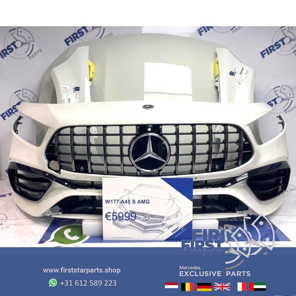 W177 V177 A45S AMG VOORKOP WIT A Klasse 2020 A45 FRONT PARTS, Gebruikt, -, Ophalen of Verzenden, Achter