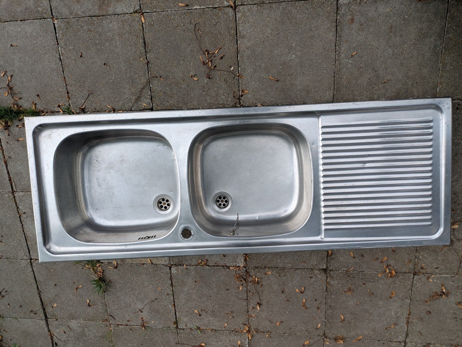 Dubbele inox wasbak, Ophalen, Gebruikt, Inox, Wastafel