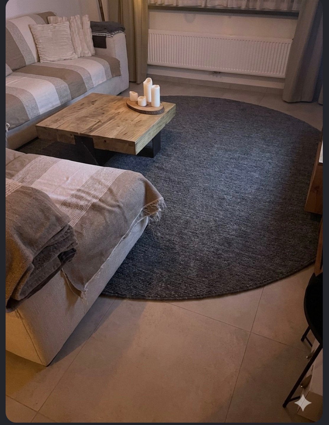 Tapijt, 200 cm ou plus, Gris, 200 cm ou plus, Rond