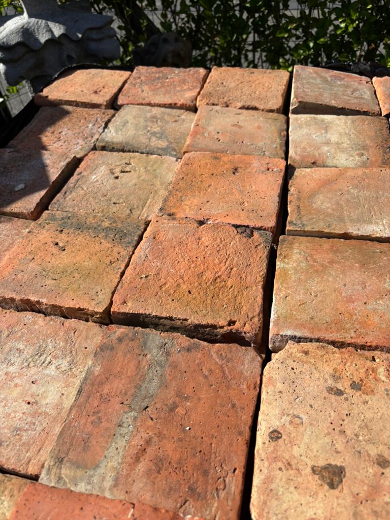 Lot antieke terracotta tegels Voor info BELLEN 0474220705, Antiek en Kunst, Ophalen