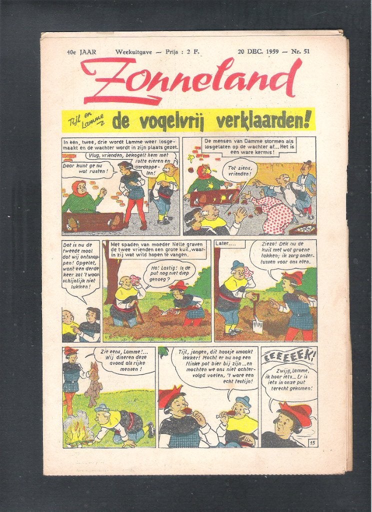 ZONNELAND 20 Dec. 1959  Nr. 51  - de vogelvrij verklaarden, Enlèvement ou Envoi, Utilisé