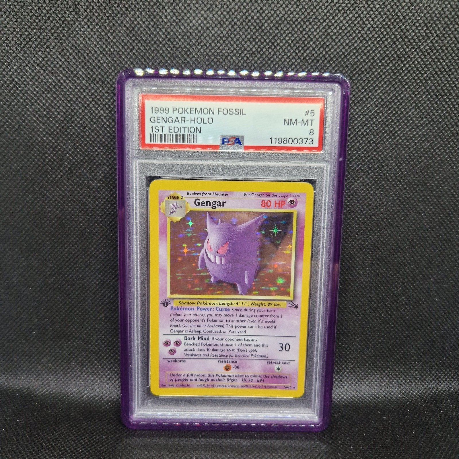 Gengar Holo 1st Edition Fossil PSA 8, Ophalen of Verzenden