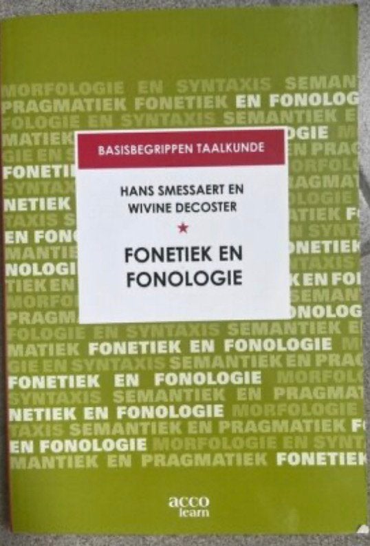 Hans Smessaert - Basisbegrippen fonetiek en fonologie, Enlèvement ou Envoi, Comme neuf, Hans Smessaert; Wivine Decoster