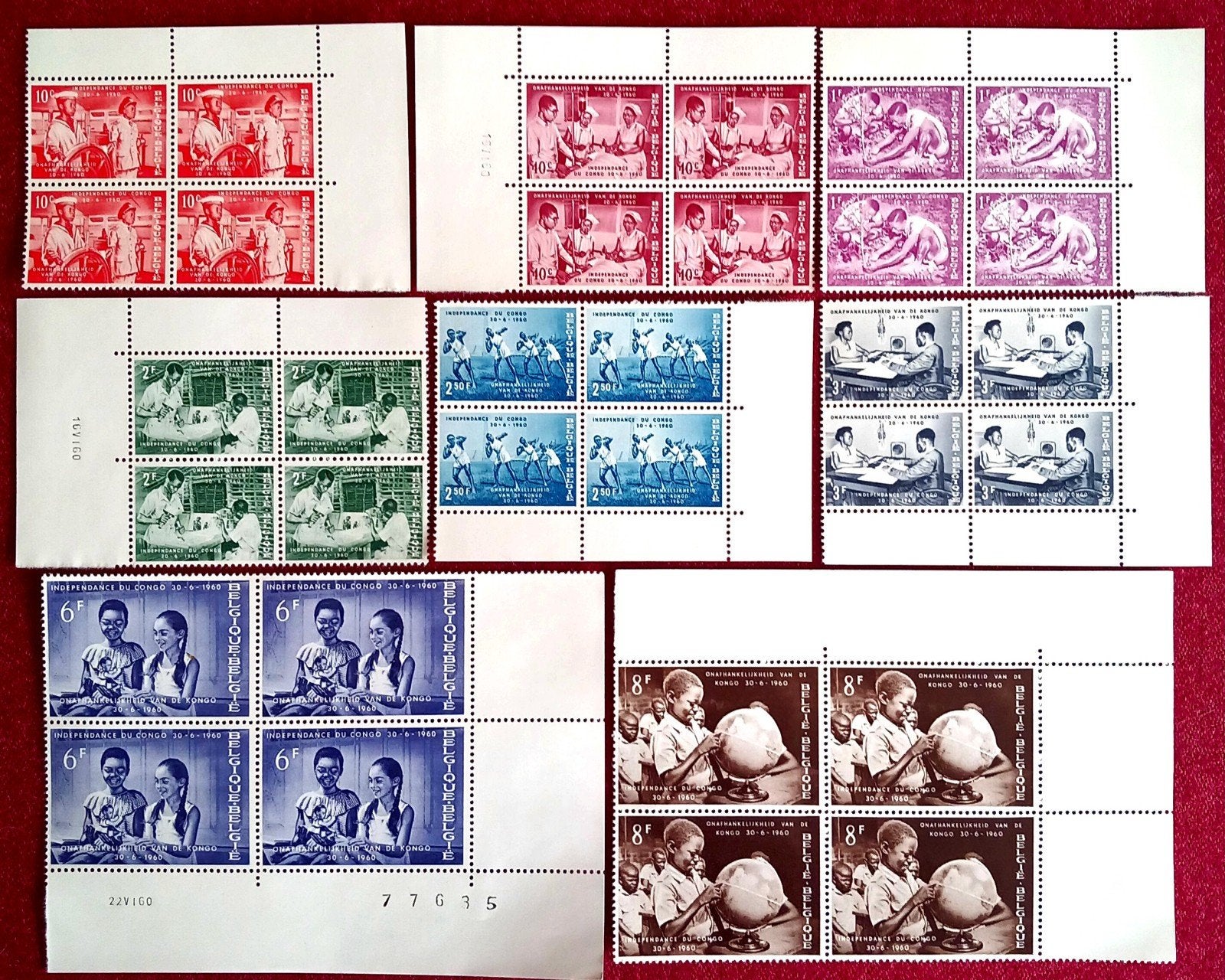 1960 Onafhankelijkheid van de Congo-blokken van 4 MNH**, Verzenden, Orginele gom, Postfris, Postfris