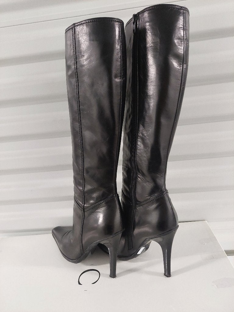 461C* Casadei - sexy zwarte vol leren laarzen high heel (36), Kleding | Dames, Schoenen, Gedragen, Hoge laarzen, Zwart, Verzenden