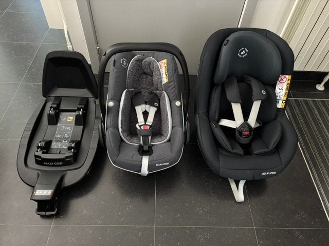Maxi-Cosi complete set: Pebble Pro, Pearl Pro 2, FamilyFix 3, Kinderen en Baby's, Ophalen, Gebruikt, 0 t/m 18 kg, Isofix