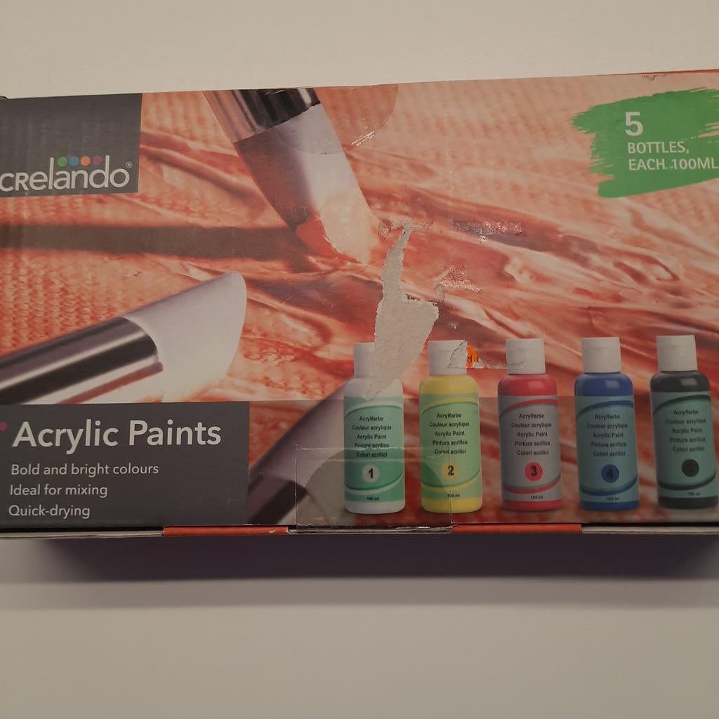 NOUVEAU : BOÎTE NON OUVERTE DE 5 TUBES DE PEINTURE ACRYLIQUE, Hobby & Loisirs créatifs, Peinture, Enlèvement, Neuf, Peinture acrylique