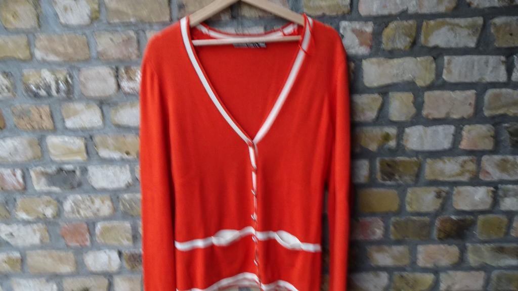 Oranje dames gilet met knopen, Ophalen of Verzenden, Zo goed als nieuw, Oranje