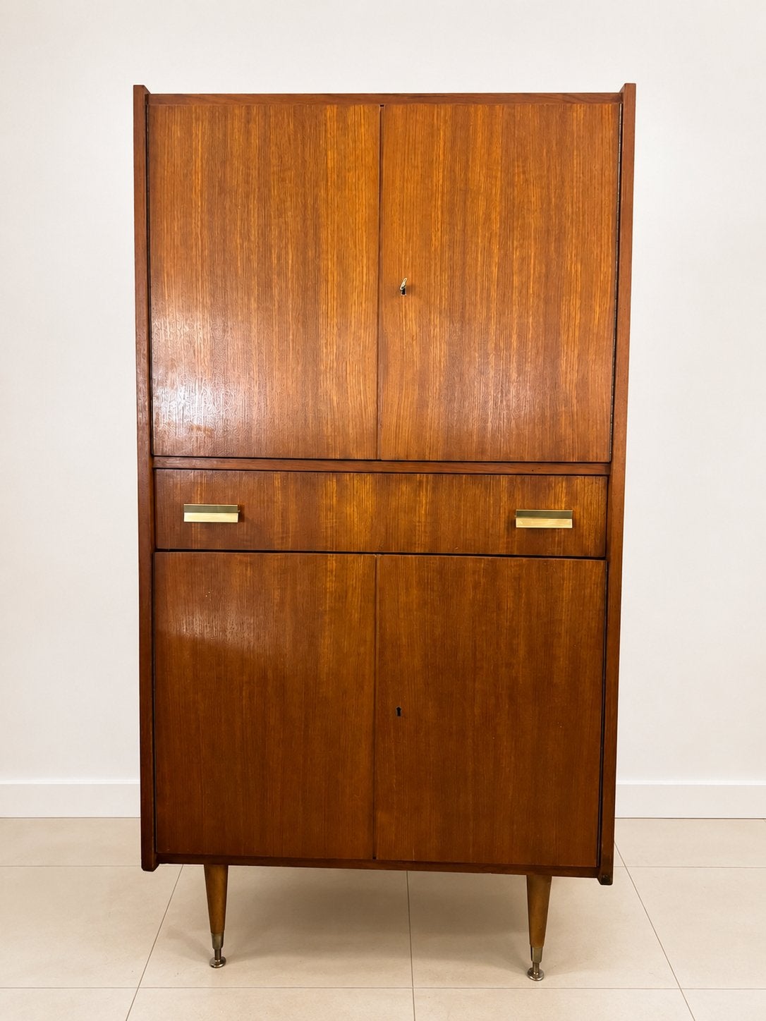Buffet / secrétaire vintage en teck – Années 1960, Maison & Meubles, Enlèvement, Comme neuf