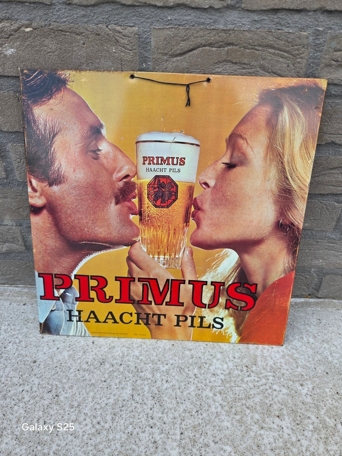 plaque en metal bière Primus, Enlèvement, Utilisé, Panneau publicitaire